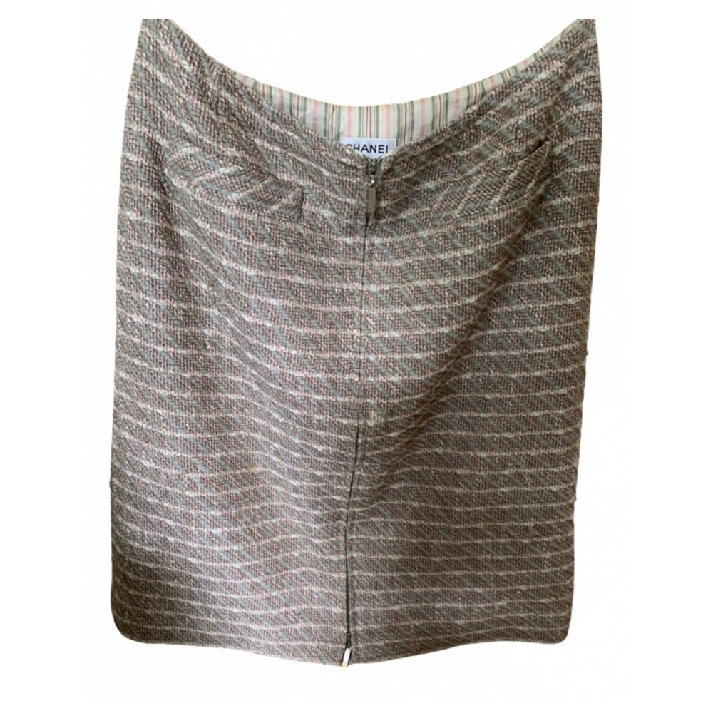 Authentic Genuine Chanel Wool Mid-length Skirt